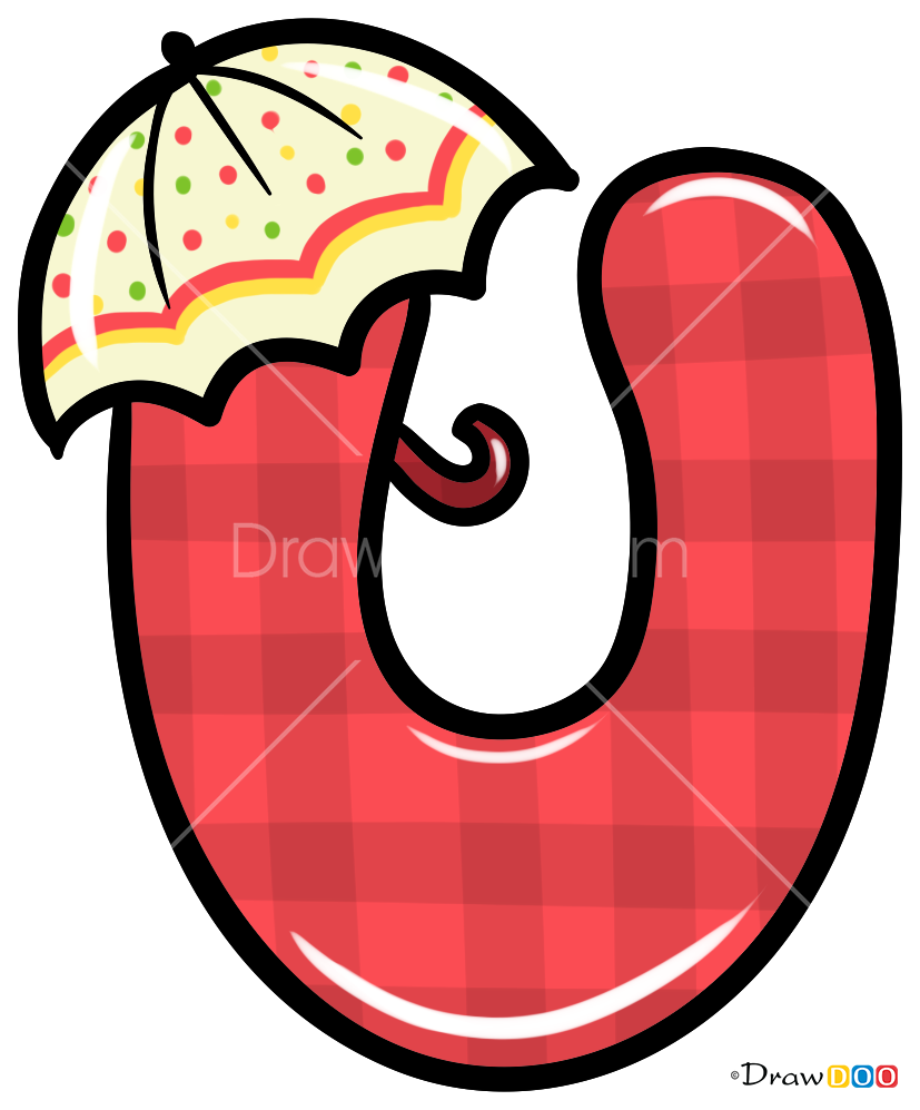 How to Draw U, Alphabet for Kids